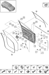 95883105100GRV-Door assy-white