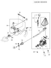 5493288-Manual transmission control (w/shift mode) (incl. 4,5, 8,12, 13)