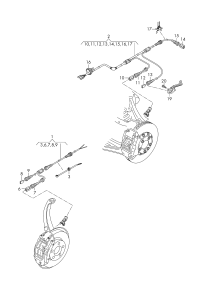 8W0972251-Harness, speed sensor & brake pad wear indicator