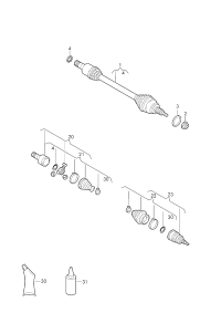2QD407271H-Swing shaft with cv joint