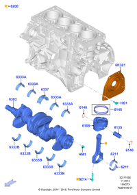9E5G6A338GA-Bearing-crankshaft main/blue/green