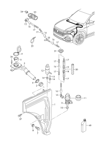 4M0955463-Pipe, water filler