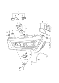 80A941783-Head lamp LED w/dot matrix