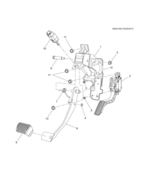 9041176-Pin, brake pedal pivot