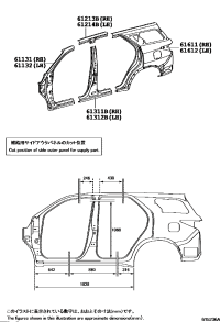 61213KK020-RAIL, ROOF SIDE