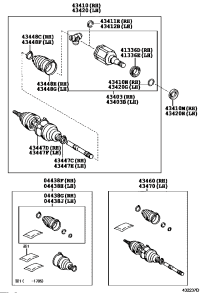 0442760130-BOOT KIT, FRONT DRIVE SHAFT, IN & OUTBOARD, RH/LH