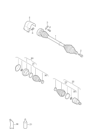 BELLOW SET DRIVE SHAFT-TOUAREG