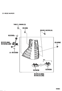 5256260070-Retainer, rear bumper, upper rh