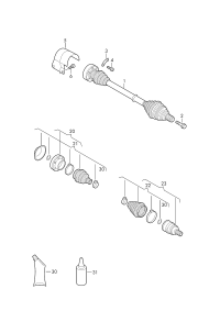 3AB407271-Swing shaft with cv joint
