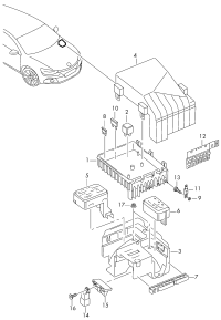 1K0907361C-Bracket, center electrical unit
