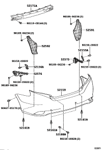 521550D060-BRACKET, REAR BUMPER SIDE, RH