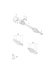 5QD407272BP-Swing shaft with cv joint