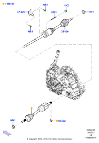 FB5Z3B436A-Shaft & cv joint assy-rh