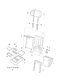 6QD881920A-Guide, with headrest knob, adjustable