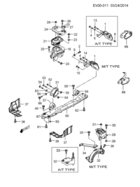 9054310-MOUNTING, ENGINE FRONT