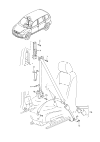 5TD857705A-Three-point seatbelt with auto unit and seat belt tensioner