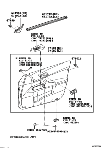 674910P020-GARNISH, FRONT DOOR LOWER FRAME BRACKET, RH