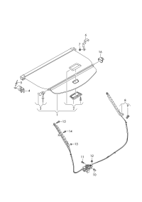 4M086355394H-Curtain, trunk lid ghost (black)