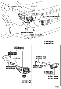 815810P030-LENS AND BODY, REAR LAMP, RH