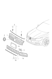 19G853651AD-GRILLE, RADIATOR
