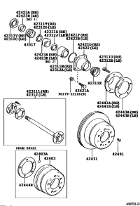 4242160050-CASE, REAR AXLE BEARING, RH/LH