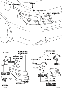 5256350010-Retainer, rear bumper, upper, rh/lh