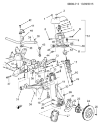 9042527-Bracket, front suspension upper control arm (51 parts includes 44)
