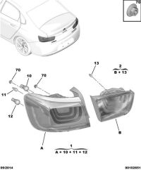 9809335580-Taillight, r. rr. fender