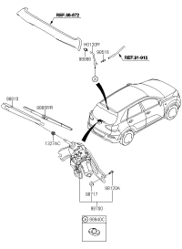 98700D8000-Motor & linkage assy-rr wpr