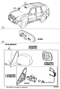8781060191-Mirror assy, inside