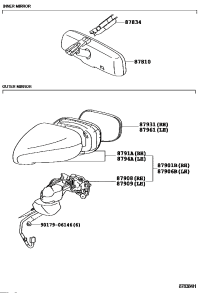 878100W091-Mirror assy, inside