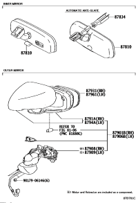 8790153060A0-MIRROR SUB-ASSY, OUTER REAR VIEW, RH
