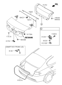 79273D1000-BAR TRUNK LID HINGE TORSION,LH