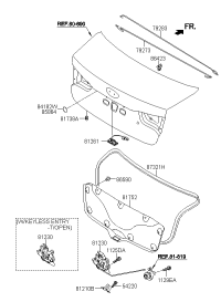 792734X010-BAR TRUNK LID HINGE TORSION,LH