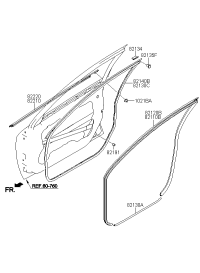 821202F001-Weatherstrip, front door frame, rh