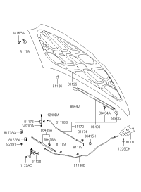 8118034000LT-HANDLE ASSY-HOOD LATCH RELEASE