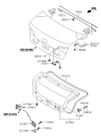 792733R000-BAR TRUNK LID HINGE TORSION,LH