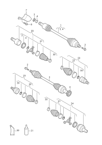 3Q0407271AH-Swing shaft with cv joint