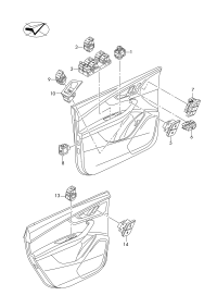 4M0959565Q-Switch, for outer mirror adj