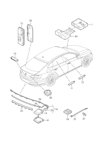L5Q0962131-Antenna, for access & starting permit (KESSY) bumper frame