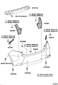 521590U915-COVER, RR BUMPER