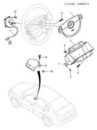 9071993-Steering wheel air bag (14.865)