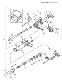 93733619-Kit, steering column lid repair