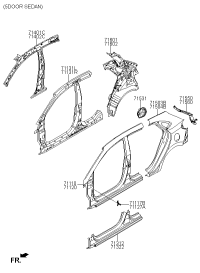 71601F9000-PANEL ASSY-QUARTER INR LH