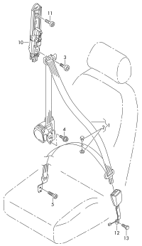7N1857705RAA-3-point s/belt w h o