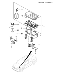 9020234-Block, accessory harness (incl. 2-3,13, 19)