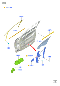 JD8B14A389AA-Lh/motor assy-window operating