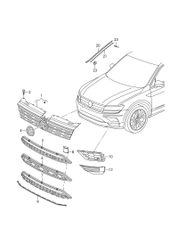 5NA853651B-Radiator grille, entire no.1: