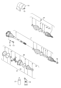 1J0407272NK-Swing shaft with cv joint