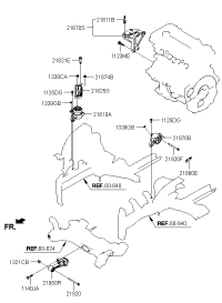 21950D1100-Bracket assy-roll rod
